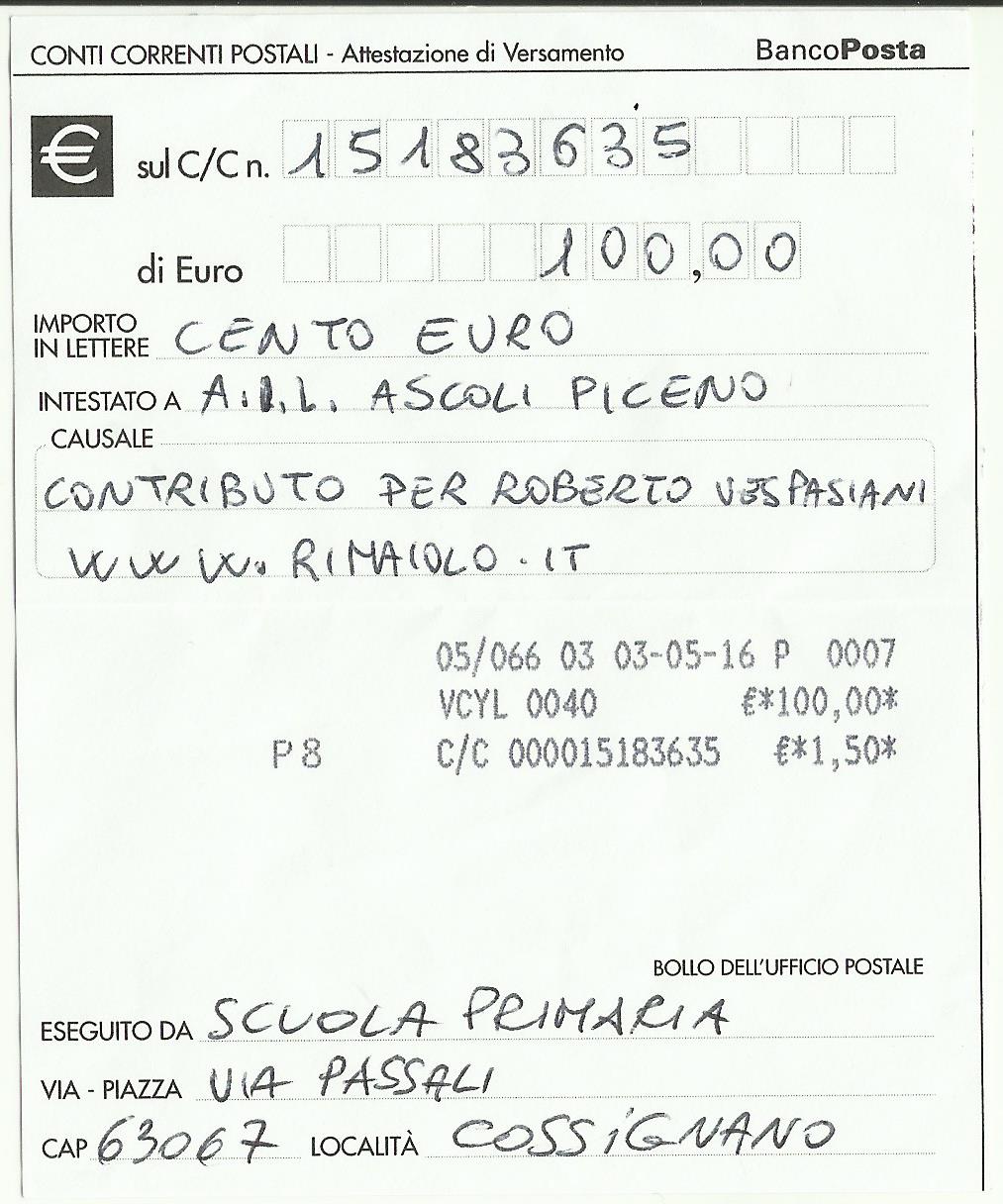 Offerta AIL Cossignano